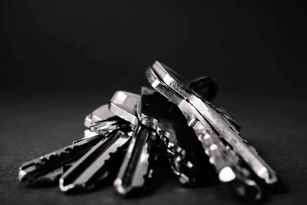 pexels-photo-333837-333837 A close-up shot of a pile of metallic keys on a dark surface, emphasizing security and precision.
